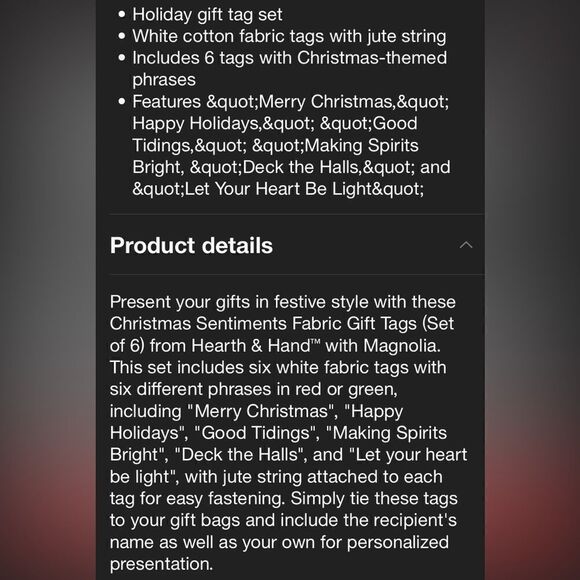 Hearth & Hand Fabric Gift Tags - Picture 5 of 7